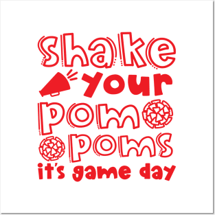 Shake Your Pom Poms It’s Game Day Cheerleader Cheer Cute Funny Posters and Art